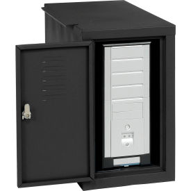 Global Industrial 253700BK Global Industrial™ Security Computer CPU Enclosed Cabinet Side Car, Black image.