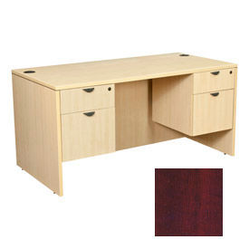 66 Inch L Desk with 47 Inch Right Return in Mahogany - Manager Series view 2