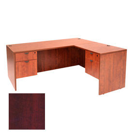 60 Inch L Desk with 47 Inch Right Return in Mahogany - Manager Series view 2