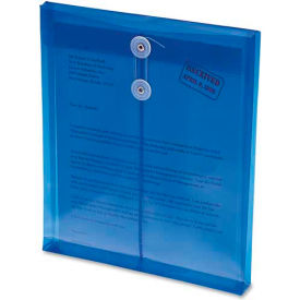 Smead Manufacturing Company 89542 Smead Ultracolor Expandable Poly String Tie Envelopes, Top Load, 8-1/2"W x 11"H, Blue, 5/Pack image.