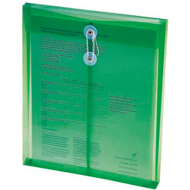 Smead Manufacturing Company 89543 Smead Ultracolor Expandable Poly String Tie Envelopes, Top Load, 8-1/2"W x 11"H, Green, 5/Pack image.