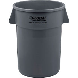 Global Industrial 240462GY Global Industrial™ Plastic Trash Can, 44 Gallon, Gray image.