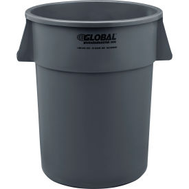 Global Industrial 240464GY Global Industrial™ Plastic Trash Can, Gray, 55 Gallon image.