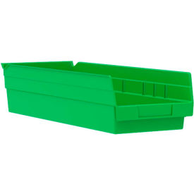 Akro-Mils 30138GREEN Akro-Mils Plastic Nesting Storage Shelf Bin 30138 - 6-5/8"W x 17-7/8"D x 4"H Green image.