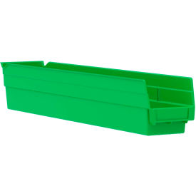 Akro-Mils 30124GREEN Akro-Mils Plastic Nesting Storage Shelf Bin 30124 - 4-1/8"W x 23-5/8"D x 4"H Green image.