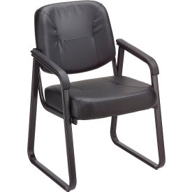 Global Industrial 250787BK Interion® Reception Chair - Vinyl - Black image.