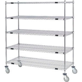 Global Industrial 251283 Nexel® Open Sided Wire Exchange Truck w/5 Wire Shelves, 1200 lb. Capacity, 36"L x 18"W x 69"H image.