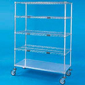 Global Industrial 251285 Nexel® Open Sided Wire Exchange Truck w/5 Shelves, 800 lb. Capacity, 36"L x 18"W x 69"H image.