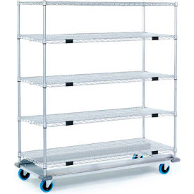 Global Industrial 251289 Nexel® Open Sided Wire Exchange Truck w/5 Wire Shelves, 1000 lb. Capacity, 36"L x 18"W x 69"H image.