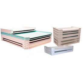 MFG - Molded Fiberglass Companies 805308-5269 Molded Fiberglass Stackable Conveyor/Assembly Container 805308 -30-3/8"L x 15-7/8"W x 4-1/8"H, White image.