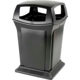 Rubbermaid Commercial Products FG917388BEIG Rubbermaid® Ranger® Plastic Square Trash Can, 4 Openings, 45 Gallon, Beige image.