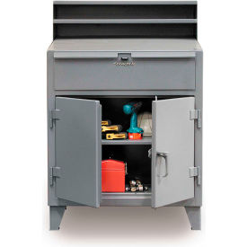 Shop Desk, Compartment Riser, 36"W x 28"D, Gray view 2