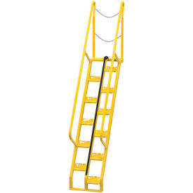 Vestil Manufacturing ATS-7-56 Alternating Stair 7 12-Step Ladder, 56° Angle - ATS-7-56 image.