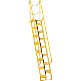 Vestil Manufacturing ATS-9-56 Alternating Stair 9 15-Step Ladder, 56° Angle - ATS-9-56 image.
