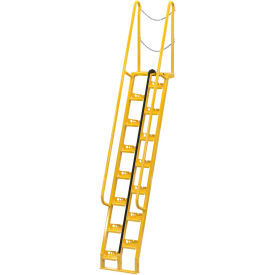 Vestil Manufacturing ATS-9-68 Alternating Stair 9 15-Step Ladder, 68° Angle - ATS-9-68 image.
