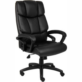 Boss Executive Office Chair with Arms - Leather - High Back - Black
