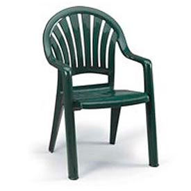Grosfillex US092078 Grosfillex® Fanback Stacking Outdoor Armchair - Green image.
