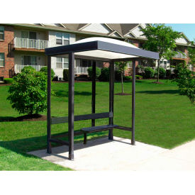 Handi-Hut Inc 3-1AD Smoking Shelter Dome Roof Three Sided With Open Front 76" X 28" image.