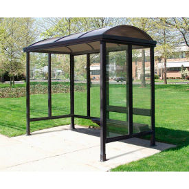 Handi-Hut Inc 4-2AB Smoking Shelter Barrel Roof Three Sided With Open Front 10X 5 image.