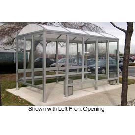 Handi-Hut Inc 6-3CB Smoking Shelter Barrel Roof Four Sided With Left  Front Opening 15 X 76" image.