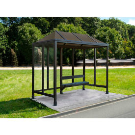 Handi-Hut Inc 4-2AVPH Smoking Shelter Vented Poly-Hip Roof Three Sided With Open Front 10 X 5 image.