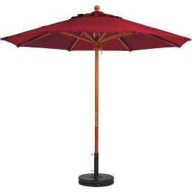 Grosfillex 98942731 Grosfillex® 7 Wooden Market Outdoor Umbrella, Burgundy image.