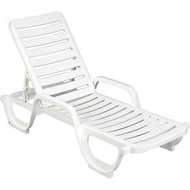 Grosfillex 44031004 Grosfillex® Adjustable Resin Chaise - White  image.