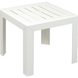 Grosfillex CT052004 Grosfillex® Outdoor End Table With Wood Slat Pattern - White image.