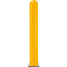 Global Industrial 238819YL Global Industrial™ Smooth Bollard Post Sleeve, 6" HDPE Dome Top, Yellow image.