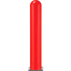 Global Industrial 238820RD Global Industrial™ Smooth Bollard Post Sleeve, 8" HDPE Dome Top, Red image.