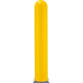 Global Industrial 238820YL Global Industrial™ Smooth Bollard Post Sleeve, 8" HDPE Dome Top, Yellow image.