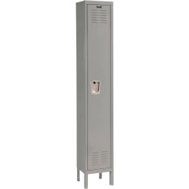 Hallowell U1888-1HG Hallowell® 1-Tier 1 Door Premium Locker, 18"W x 18"D x 78"H, Dark Gray, Unassembled image.