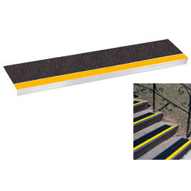 R C Musson Rubber Co. GSA7530YELLOWBLACK Grit Surface Aluminum Stair Tread 7-1/2"D 30"W Glued Down Yellowblack image.