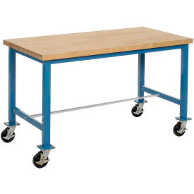 Global Industrial 607940A Global Industrial™ Mobile Packing Workbench, Maple Butcher Block Square Edge, 72"W x 30"D image.