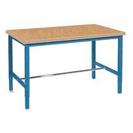 Global Industrial 48x30 Adjustable Height Workbench Square Tube Leg, Shop Top Square Edge Blue