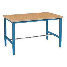 Global Industrial 253839BL Global Industrial™ 72x36 Adjustable Height Workbench Square Tube Leg, Shop Top Square Edge Blue image.