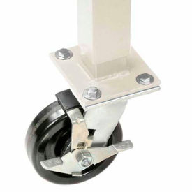 Global Industrial 253947TN Global Industrial™ 5" Phenolic Swivel Casters with Brakes Tan - Set of 4 image.