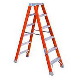 Louisville 4' Dual Access Fiberglass Step Ladder - 375 lb Cap. - FM1404HD