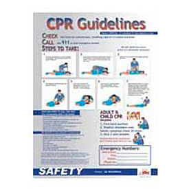 National Marker Company PST004 Poster, CPR Guideliness, 18 x 24 image.