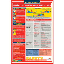 National Marker Company SPPST002 Poster, First Aid Guide (Spanish), 18 x 24 image.