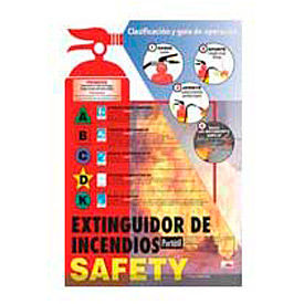 National Marker Company SPPST003 Poster, Fire Extinguisher Safety (Spanish), 24 x 18 image.