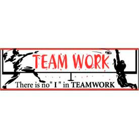 National Marker Company BT24 Banner, There is no "I" in Teamwork 3ft x 10ft image.
