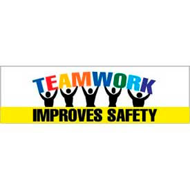 National Marker Company BT32 Banner, Teamwork Improves Safety, 3ft x 10ft image.