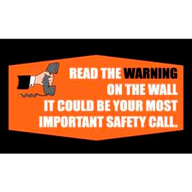 National Marker Company BT529 Banner, Read the Warning, 3ft x 5ft image.