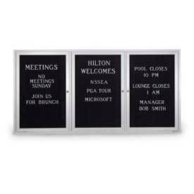 United Visual Products UV1163D United Visual Products Three-Door Outdoor Letter Board - 72"W x 36"H image.