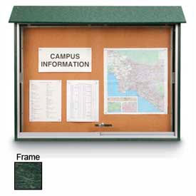 United Visual Products UVMC4536-GN United Visual Products Sliding-Door Outdoor Message Center - 45"W x 36"H - Woodland Green image.