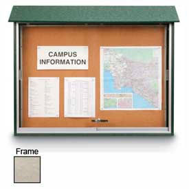 United Visual Products UVMC5240-LG United Visual Products Sliding-Door Outdoor Message Center - 52"W x 40"H - Light Gray image.