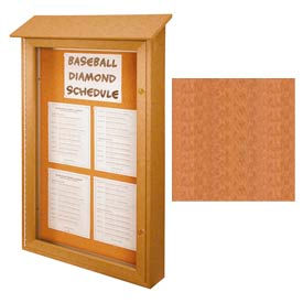 United Visual Products UVSD4832-CD United Visual Products Single-Door Outdoor Message Center - 32"W x 48"H - Cedar image.