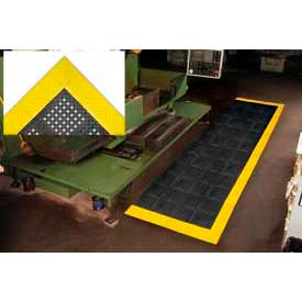 Superior Manufacturing Group, NoTrax 620S3036BY NoTrax® Diamond Flex-Lok™ Anti Fatigue Drainage Mat 1" Thick 2-1/2 x 3 Black/Yellow image.