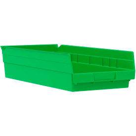 Akro-Mils 30158GREEN Akro-Mils Plastic Nesting Storage Shelf Bin 30158 - 8-3/8"W x 17-7/8"D x 4"H Green image.